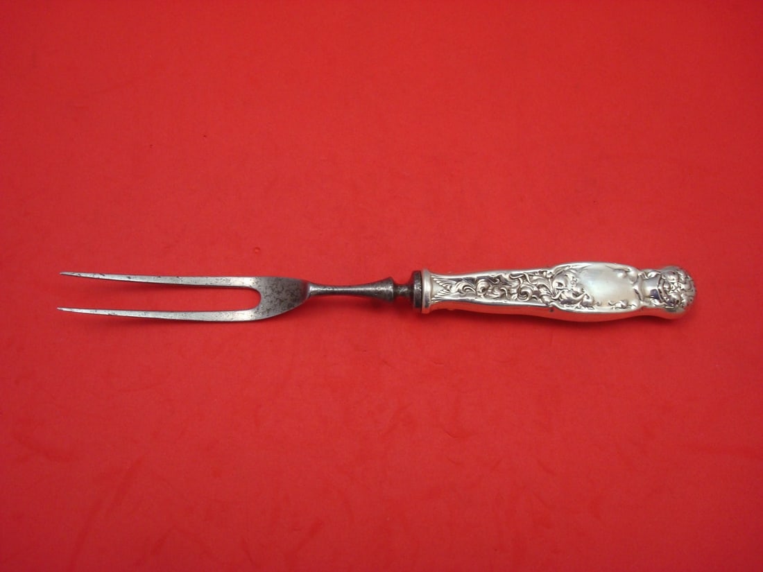 Whiting Heraldic Sterling Silver Serving Fork 8 Inch (1 of 1)