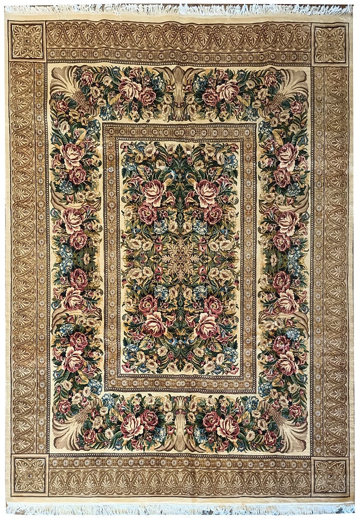 9.3 x 11.10 French Wool Pile Needle Point Rug: 9.3 x 11.10 French Wool Pile Needle Point Rug Free continental US Shipping Add a touch of elegance to your space with this exquisite 9.3 x 11.10 French needlepoint wool pile rug. Crafted with precisio