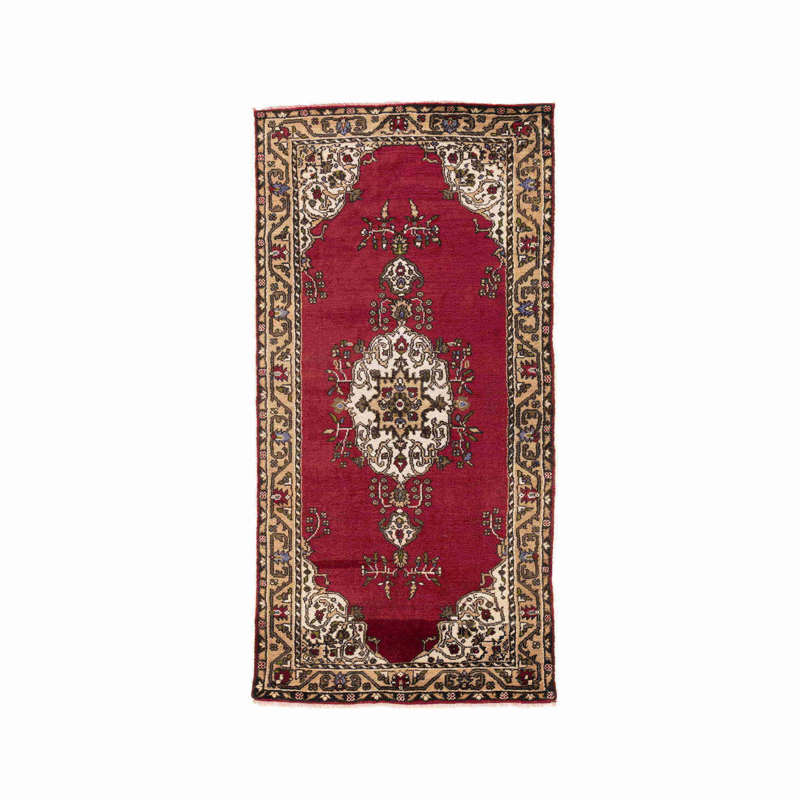 Authentic Anadol Handmade Wool on Cotton Carpet 55.9 x 111 Inches: Authentic Anadol Handmade Wool on Cotton Carpet 55.9 x 111 Inches This authentic handmade Anadol carpet is crafted from premium wool on a cotton base, showcasing intricate double knot weaving for dura