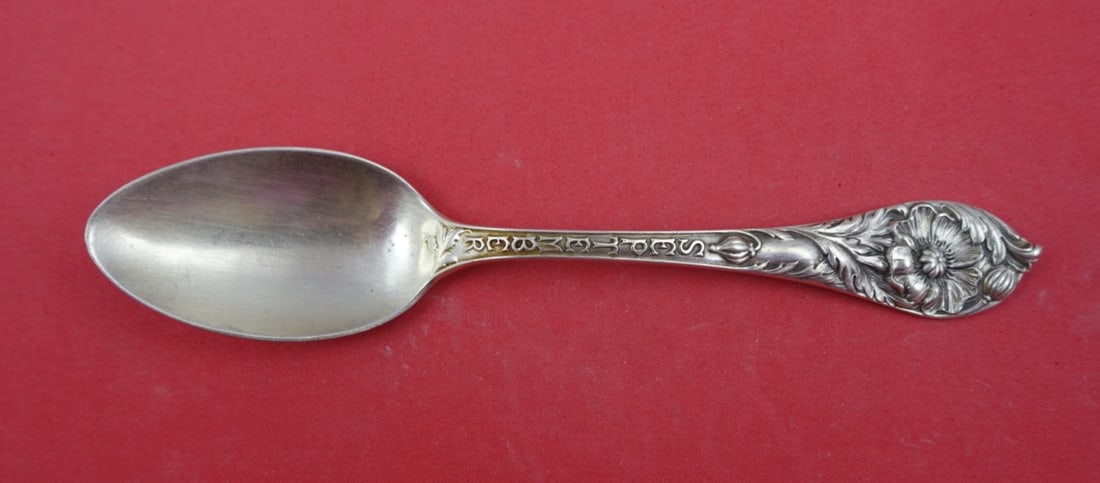 Watson Sterling Silver Teaspoon Floral Series September 6 Inch: Watson Sterling Silver Teaspoon Floral Series September 6 Inch This exquisite teaspoon is part of the Floral Series by Watson, crafted from high-quality sterling silver. The design features a delicate