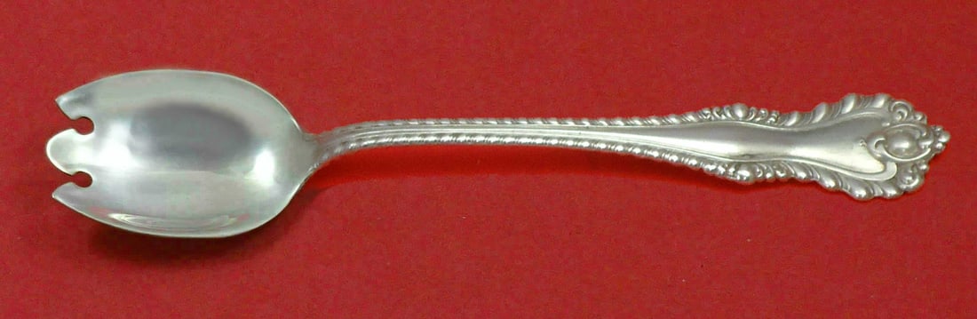 Sterling Silver 6 Inch Dessert Fork Dominick and Haff Mazarin: Sterling Silver 6 Inch Dessert Fork Dominick and Haff Mazarin Sterling silver ice cream/dessert fork in the Mazarin pattern by Dominick & Haff. Custom made, not monogrammed, and in excellent pre-owned