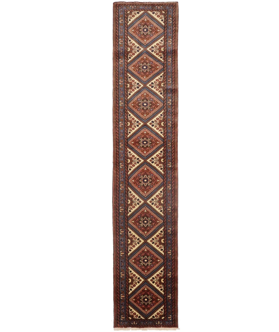 Handmade Wool Floral Vintage Runner Rug 2'6 x 13'3 (1 of 18)