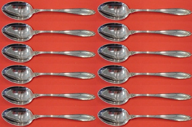 International Prelude Sterling Silver Teaspoon Set 12 Pieces (1 of 3)