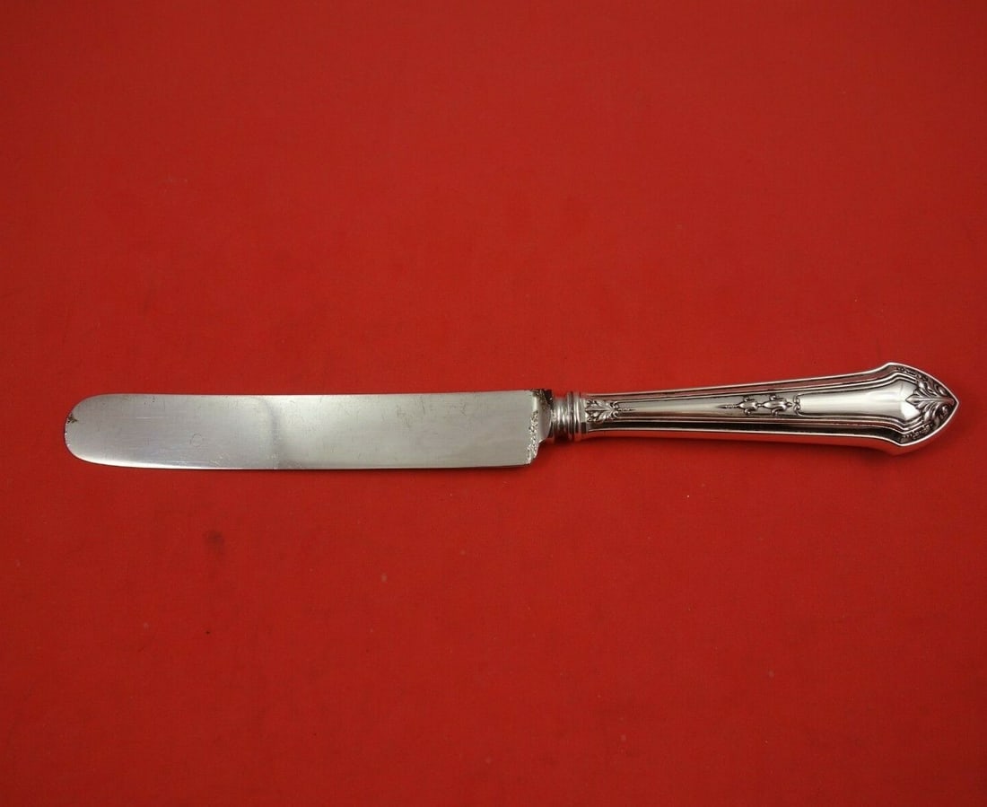 Durgin Lenox sterling silver dinner knife with blunt silverplate blade 9 3/4 (1 of 3)