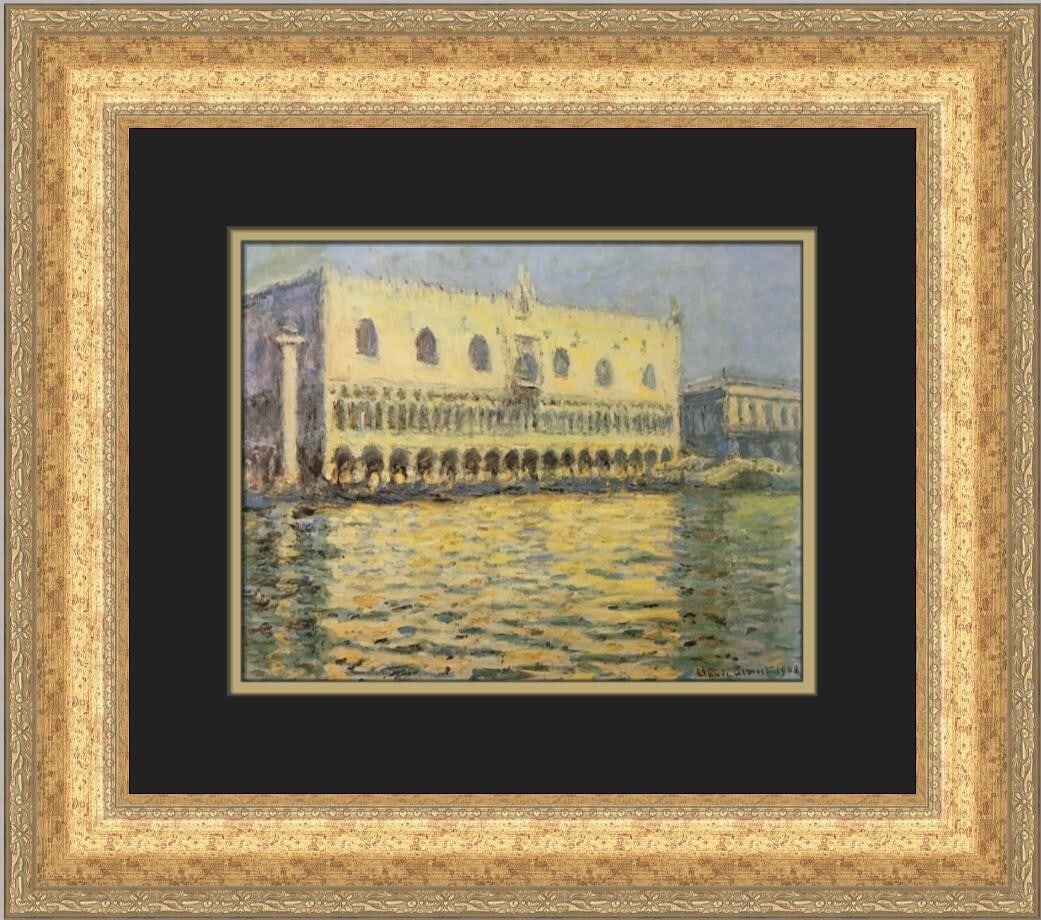 Claude Monet Doges Palace Custom Framed Art Print 17 x 19: Claude Monet Doges Palace Custom Framed Art Print 17 x 19 This exquisite custom framed print features Claude Monet's iconic artwork titled "Doges Palace." Measuring 19 in. x 17 in., this medium-sized 