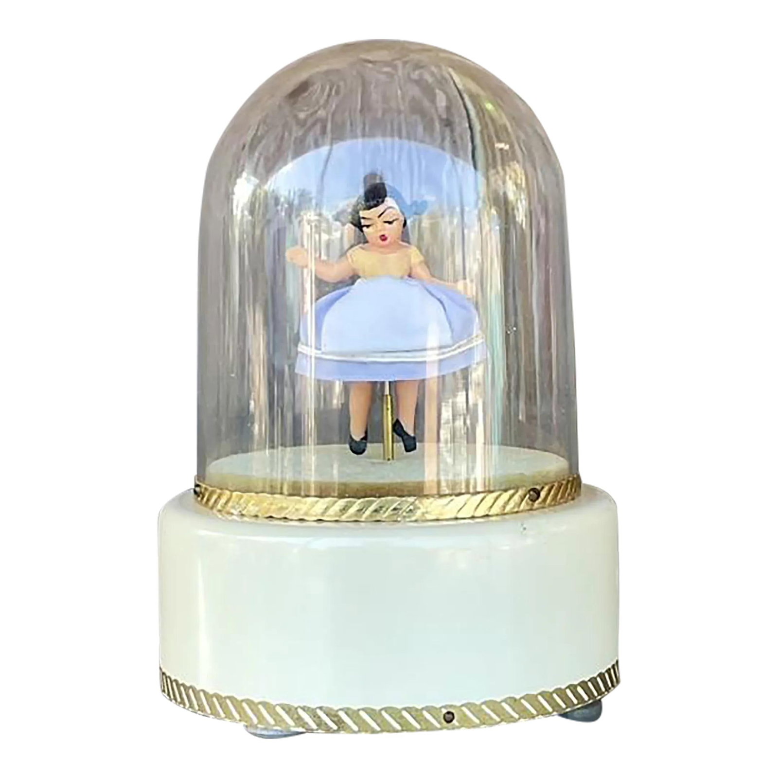 Vintage Boho Reuge Swiss Ballerina Music Box Ivory Decor (1 of 10)