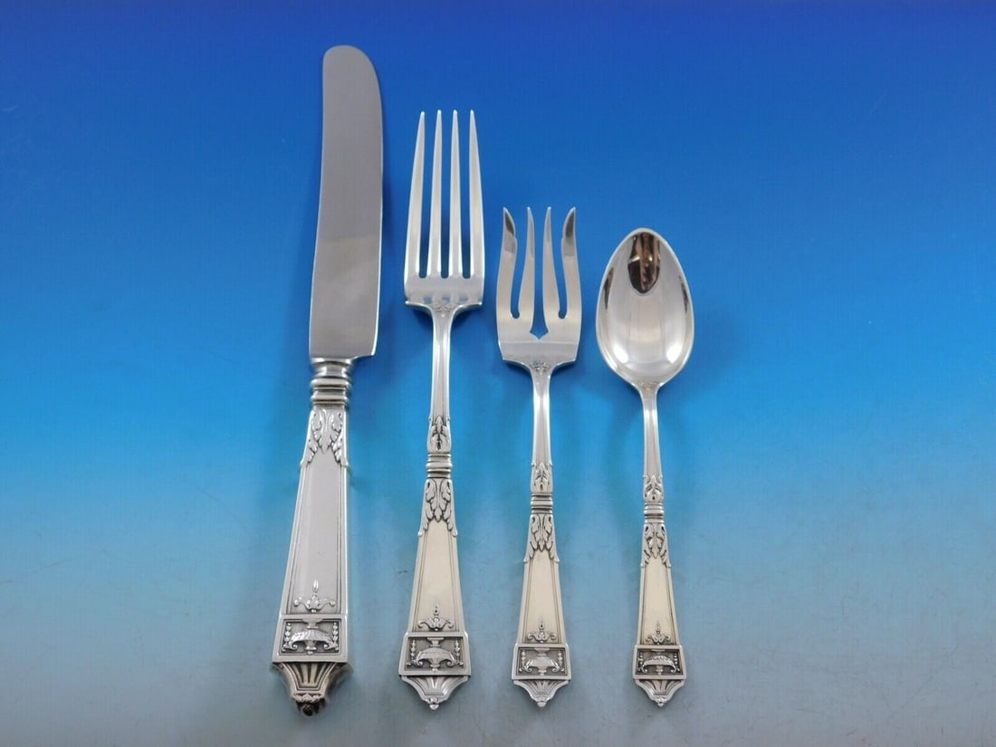 Gorham Lansdowne Sterling Silver 4-Piece Dinner Place Setting: Gorham Lansdowne Sterling Silver 4-Piece Dinner Place Setting Enhance your dining experience with the elegant Lansdowne dinner size place setting by Gorham, crafted from high-quality sterling silver. 