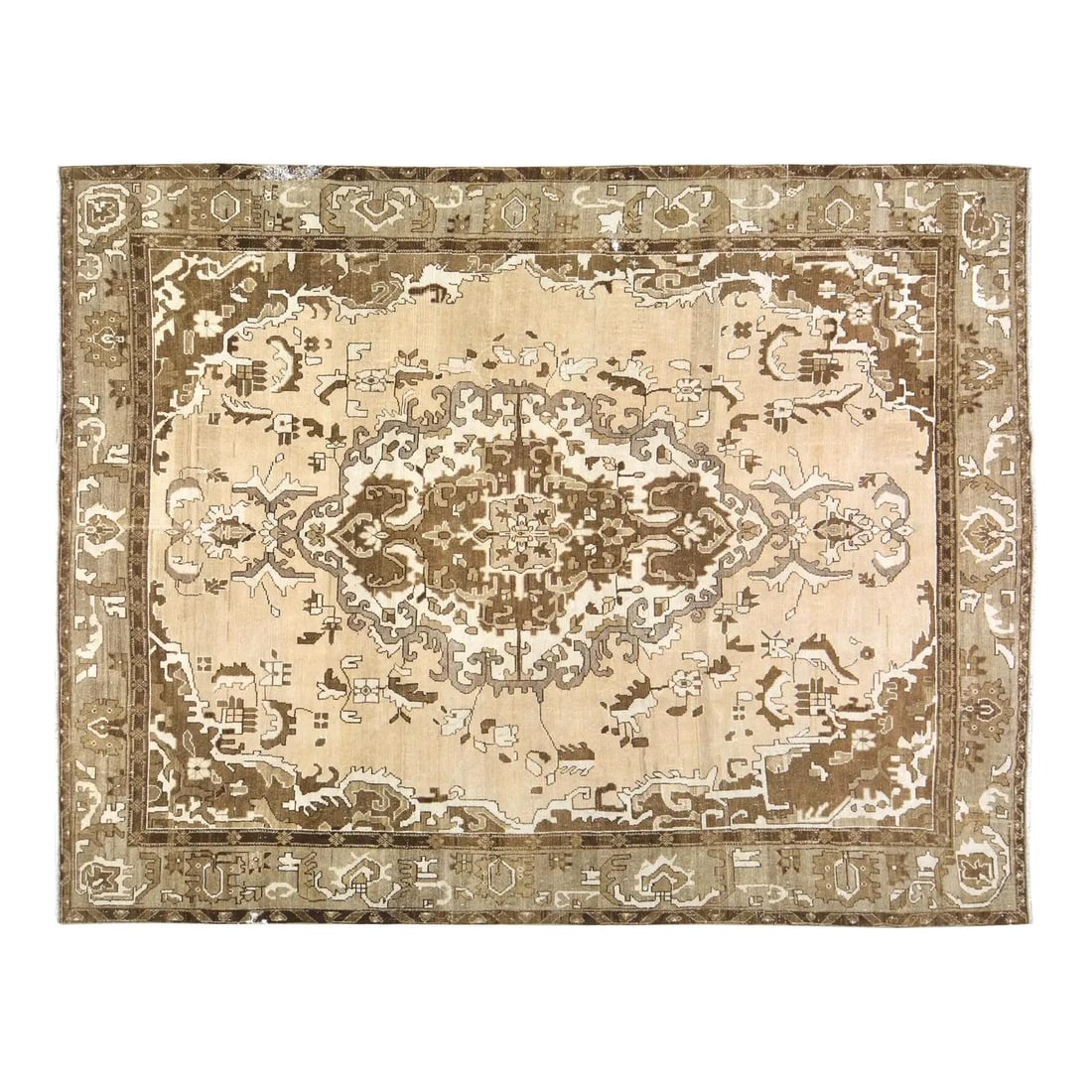 Turkish Kars Wool Area Rug Hand Knotted 8'x10'x1" Vintage Design (1 of 6)