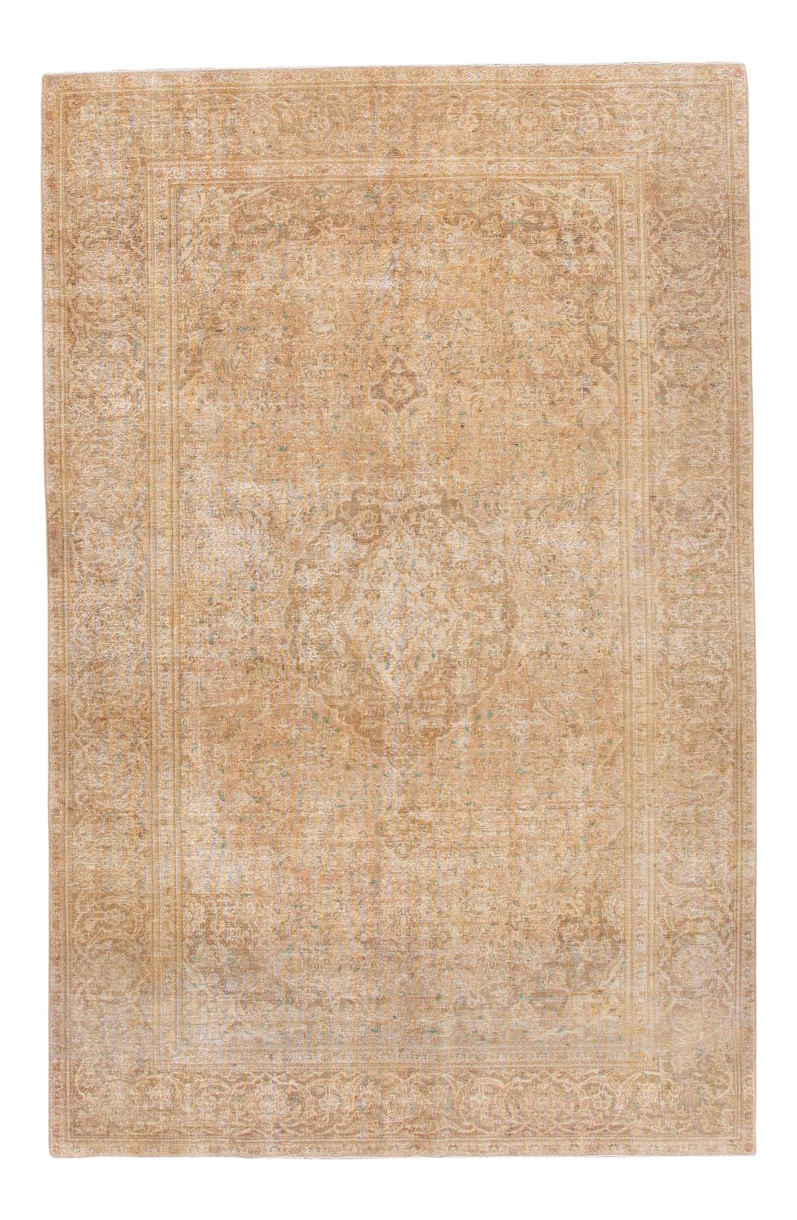 Vintage Handmade Beige Wool Medallion Rug Shabby Chic 6'5 x 9'11: Vintage Handmade Beige Wool Medallion Rug Shabby Chic 6'5 x 9'11 Enhance your space with this exquisite vintage hand-knotted wool rug, featuring a beautiful beige field adorned with green accents and 