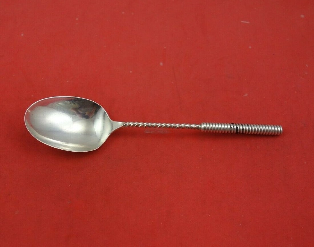 Whiting Sterling Silver Number 2 Teaspoon 6 1/4 Inch Twist Handle: Whiting Sterling Silver Number 2 Teaspoon 6 1/4 Inch Twist Handle This exquisite teaspoon features a classic twist handle design, crafted from high-quality sterling silver. It showcases the elegant Nu