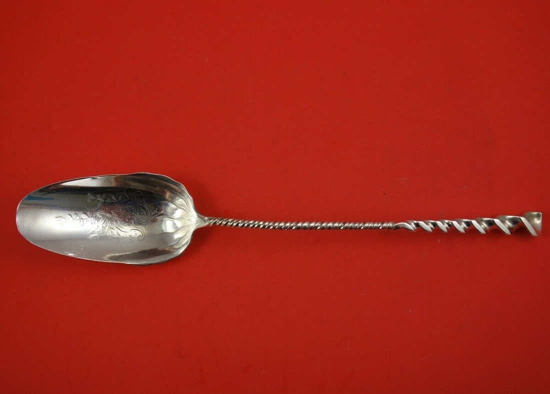 Whiting Sterling Silver Square Twist #5 Serving Spoon 10.5 Inch: Whiting Sterling Silver Square Twist #5 Serving Spoon 10.5 Inch This exquisite serving spoon is a stunning example of the Square Twist #5 pattern by Whiting, expertly crafted from sterling silver. Mea