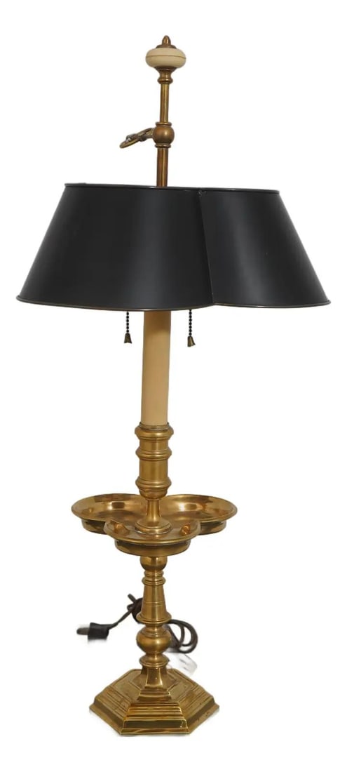 1970s Chapman Brass Table Lamp with Tole Shade (1 of 10)