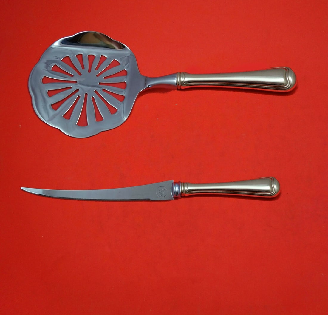 Gorham Old French Sterling Silver Tomato Serving Set 2-Piece: Gorham Old French Sterling Silver Tomato Serving Set 2-Piece This exquisite 2-piece Hostess Set from Gorham is crafted in the elegant Old French pattern. It features a sterling silver hollow handle wi