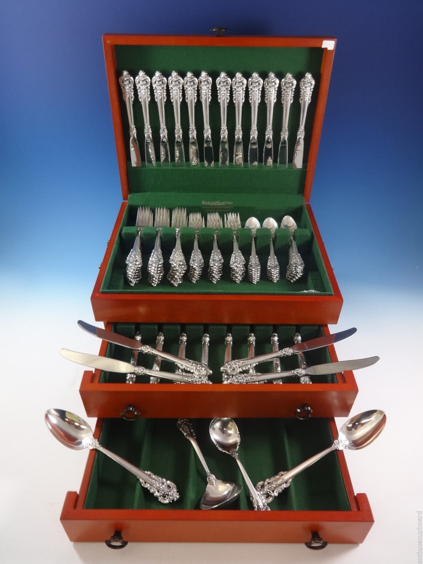 Grande Baroque Wallace Sterling Silver 100-Piece Flatware Set for 24 (1 of 7)