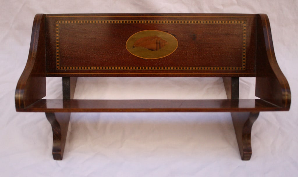 Edwardian Inlaid Fruit Wood Mahogany Bookshelf With 11 French Books (1 of 8)
