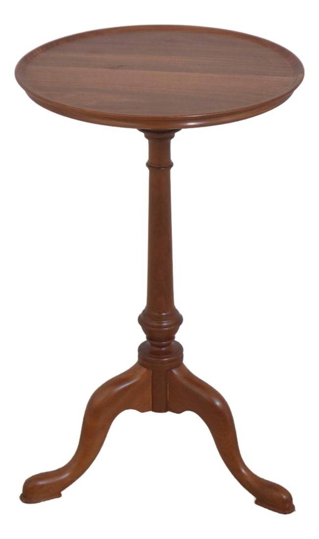 Handcrafted Cherry Wood Candle Stand Queen Anne Legs 16w x 16d x 26h (1 of 10)