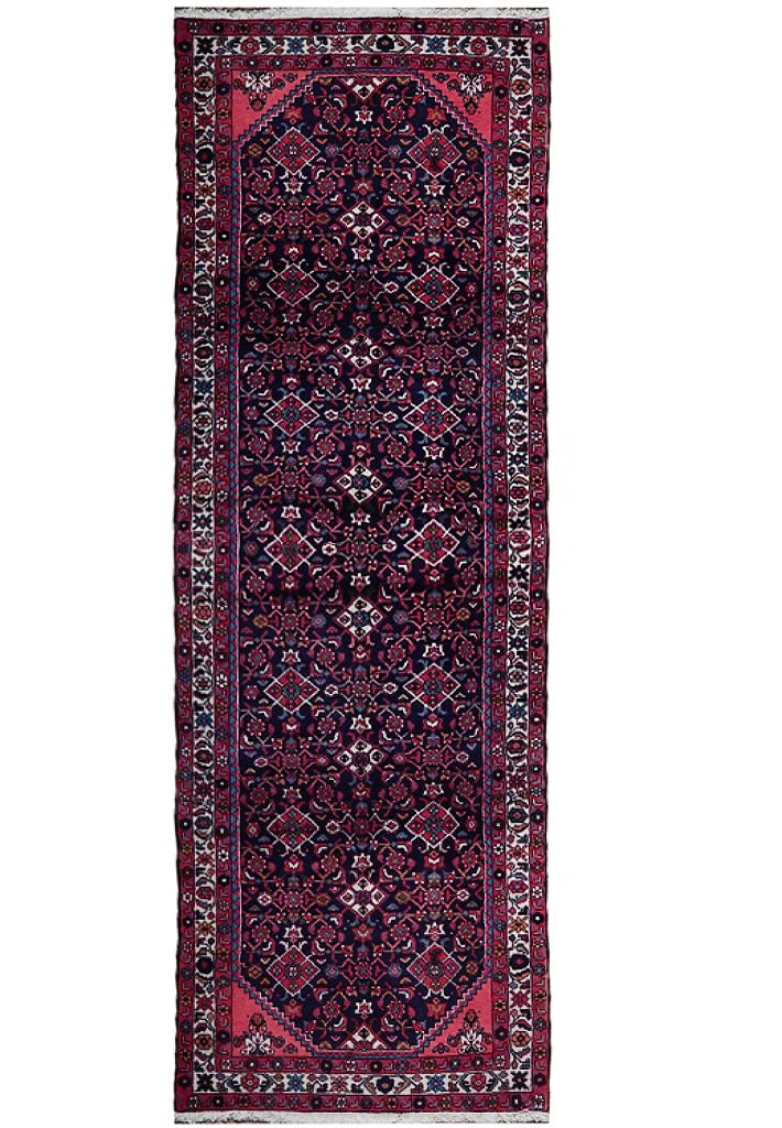 Salmon Semi-Antique Persian Herati Runner 3'6" x 9'9" Handmade Wool: Salmon Semi-Antique Persian Herati Runner 3'6" x 9'9" Handmade Wool Free continental US Shipping Enhance your living space with this stunning Salmon Semi-Antique Persian Herati Runner, meticulously ha