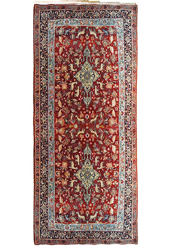5'6 x 9' Kord Bijar Persian Rug Handcrafted Animal Pattern (1 of 6)