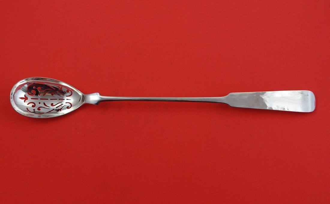 Porter Blanchard Chino Sterling Silver Pierced Serving Martini Spoon 12 1/2": Porter Blanchard Chino Sterling Silver Pierced Serving Martini Spoon 12 1/2" A sterling silver serving spoon in the Chino pattern by Porter Blanchard. Described as an unusual pierced martini spoon, it