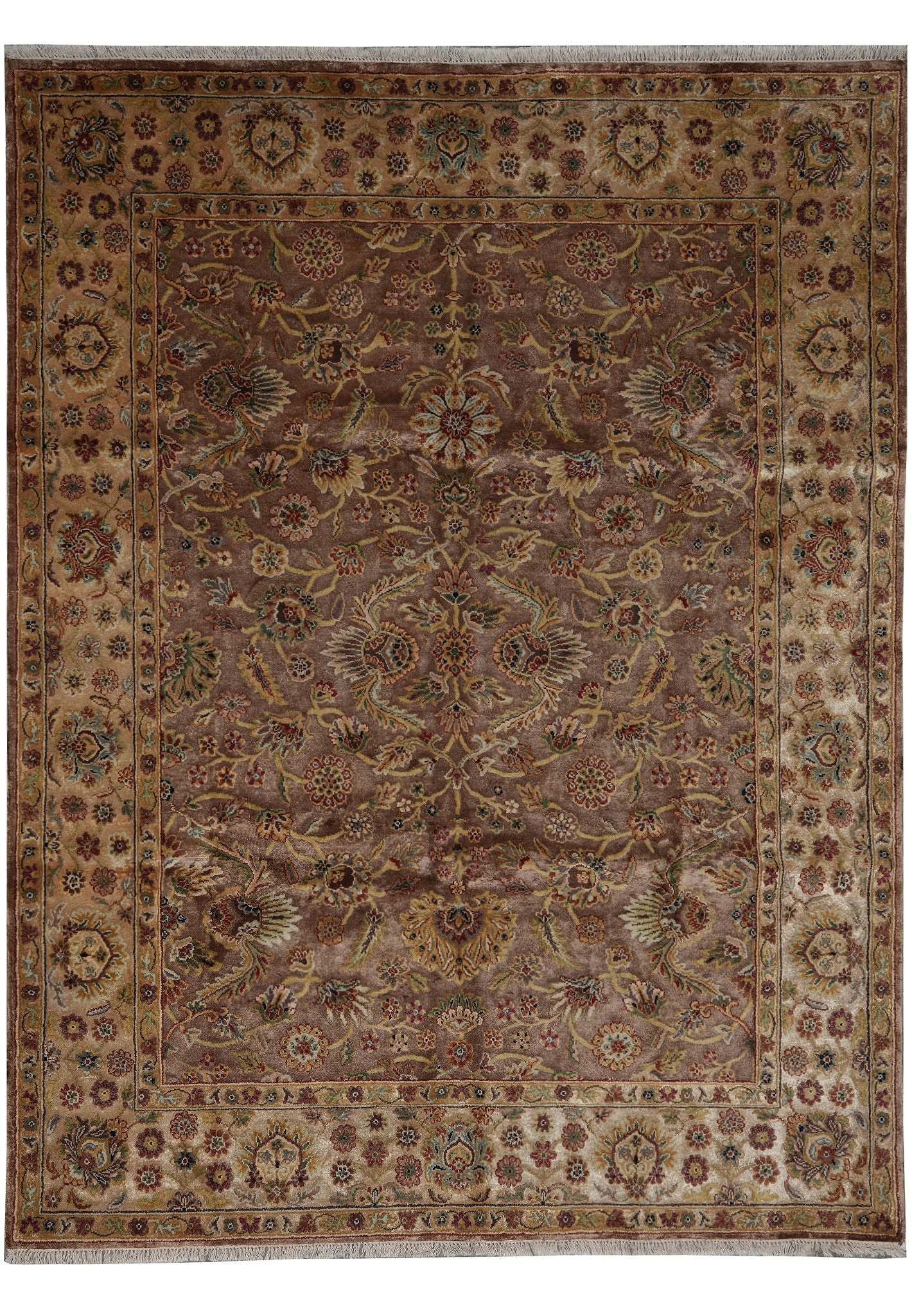 7.7 x 10 Handmade Pakistani Wool Rug Brown Traditional Design: 7.7 x 10 Handmade Pakistani Wool Rug Brown Traditional Design Free continental US Shipping This quality handmade rug features a rich brown colorway and intricate traditional motifs. Expertly crafted b