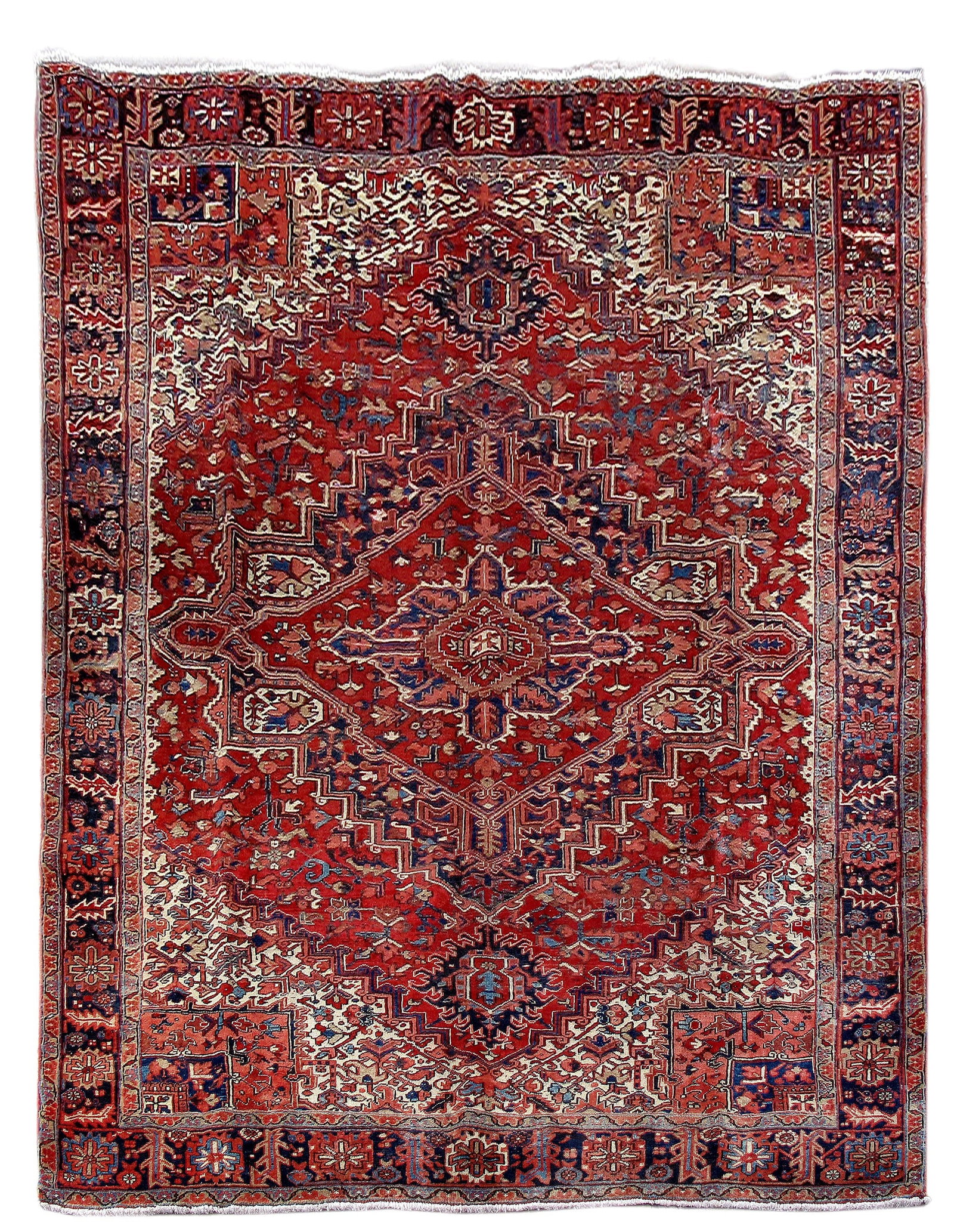 Handcrafted Persian Heriz Rug 8'9 x 11'5 Silk-like Pile (1 of 6)