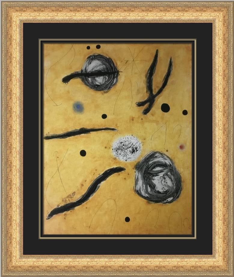 Framed Offset Lithograph Joan Miro The First Spark of the Day II (1 of 2)