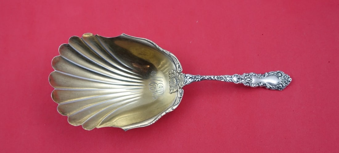 Gorham Imperial Chrysanthemum Sterling Silver Cracker Scoop Gold Wash 7 3/4" (1 of 2)