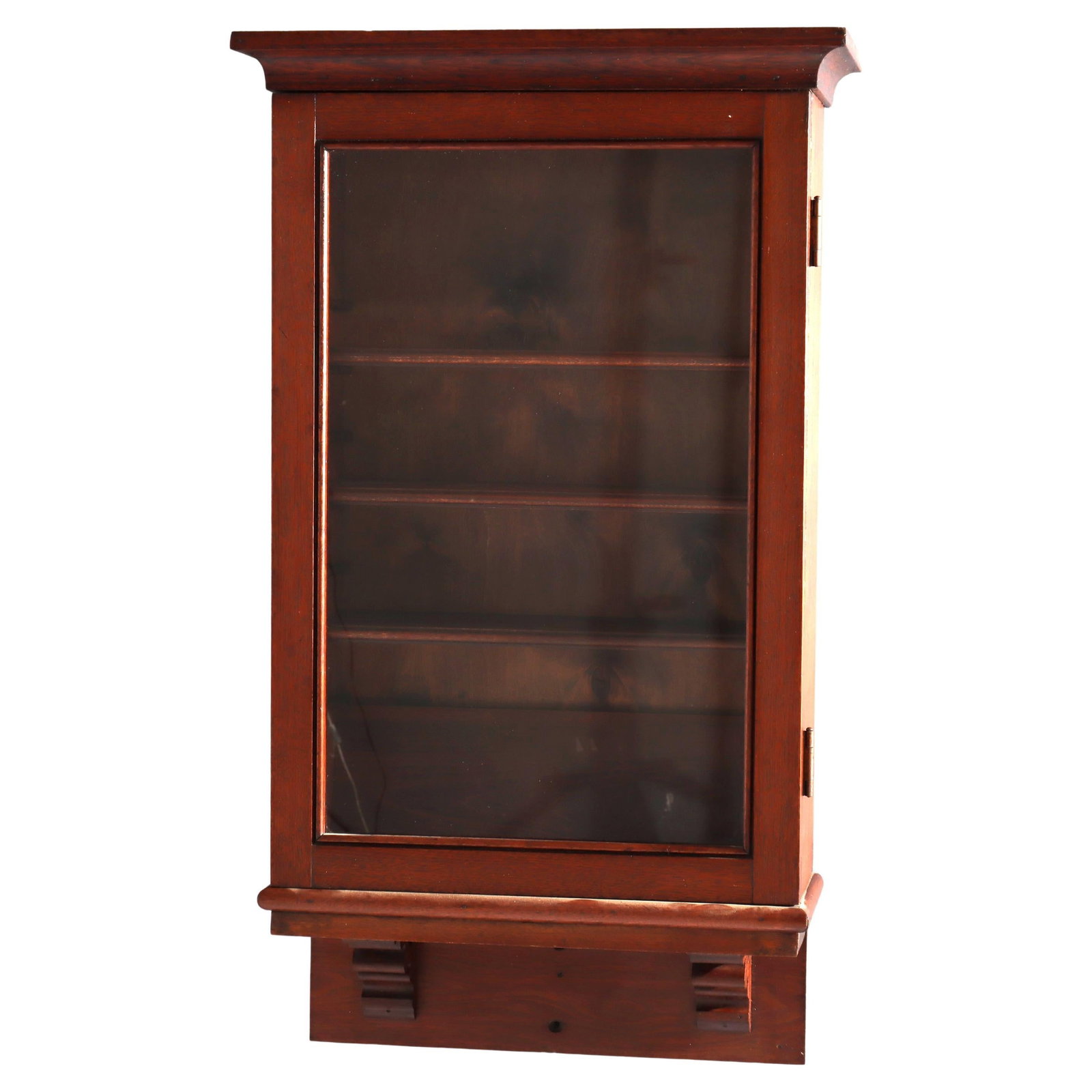20th Century Walnut Wall-Mounted Curio Display Cabinet with Glass Door (1 of 12)