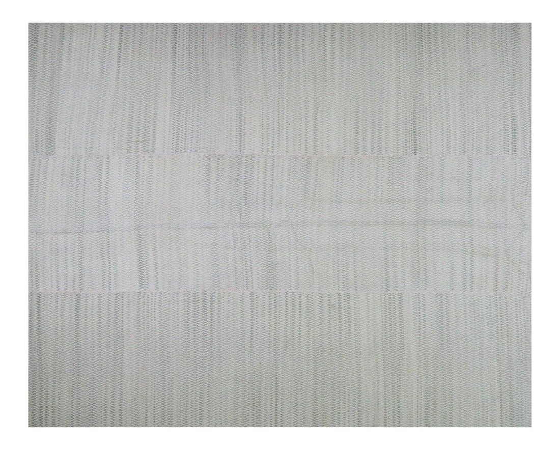 Moroccan Wool Kilim Rug in Light Green 7'8" x 9'10" Vintage Handwoven: Moroccan Wool Kilim Rug in Light Green 7'8" x 9'10" Vintage Handwoven This vintage Moroccan kilim is hand woven from organic wool and features natural colors with a fine weave. The rug displays a ligh