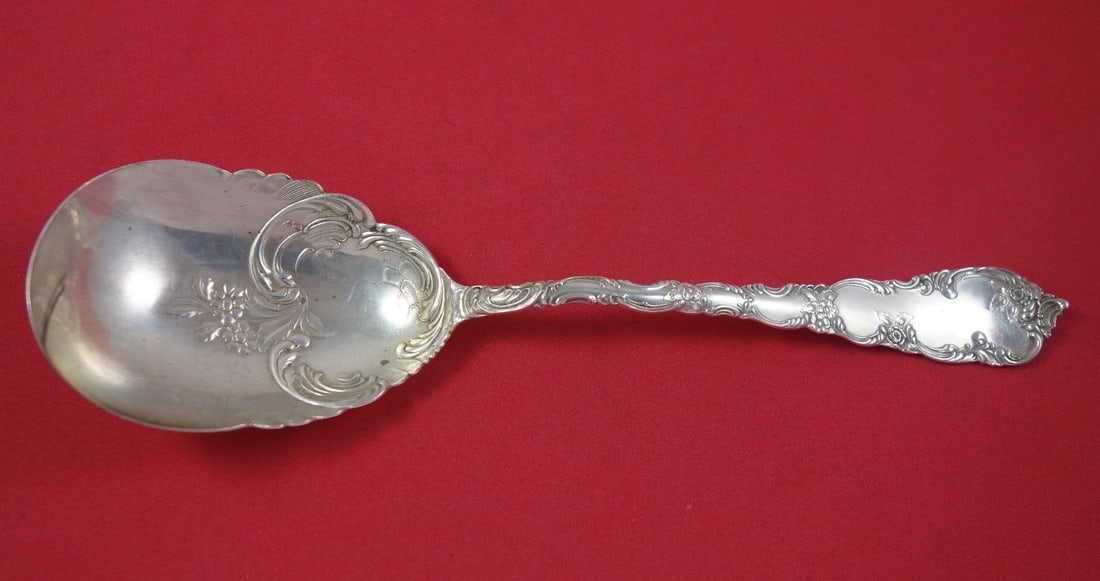 Mauser-Wendell Junior Rococo Sterling Silver Serving Spoon 8 1/4 Floral Bowl (1 of 1)