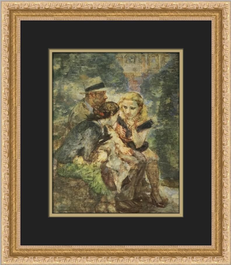 Isabel Bishop Double Date Delayed Urban Realism Print Framed 15x14 (1 of 2)