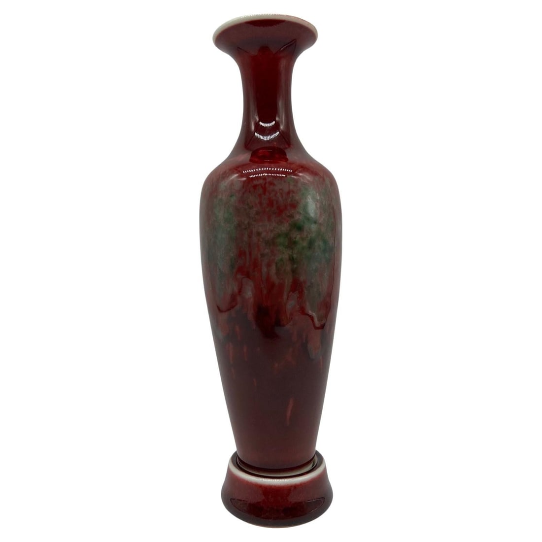Chinese Oxblood Peachbloom Porcelain Amphora Vase Kangxi Mark 8.25 in (1 of 7)