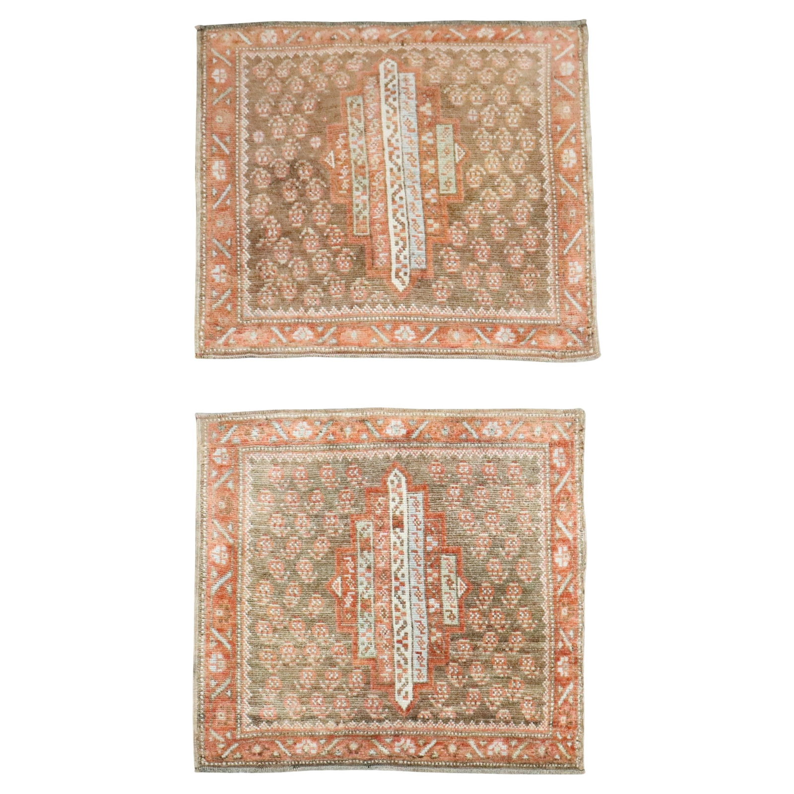 Set of 2 Antique Persian Kurd Rugs Tabriz Wool Hand-Woven 1920 (1 of 9)