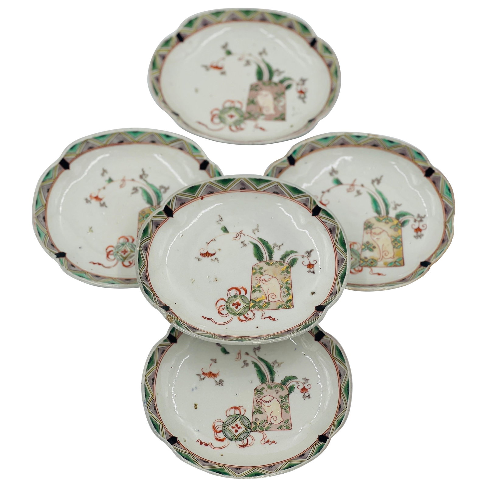 19th Century Set of 5 Japanese Imari Porcelain Sushi Dishes (1 of 6)