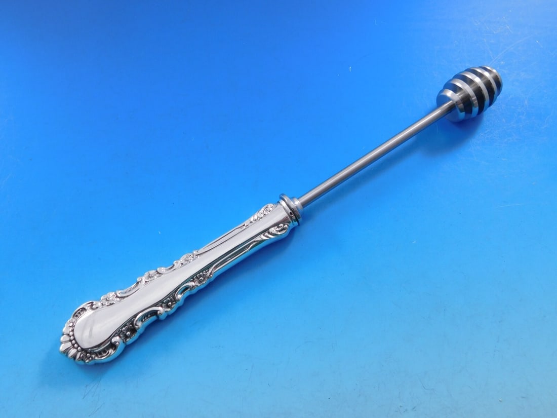 Reed & Barton Georgian Rose Sterling Silver Honey Dipper 8 1/4 Custom Handle (1 of 9)