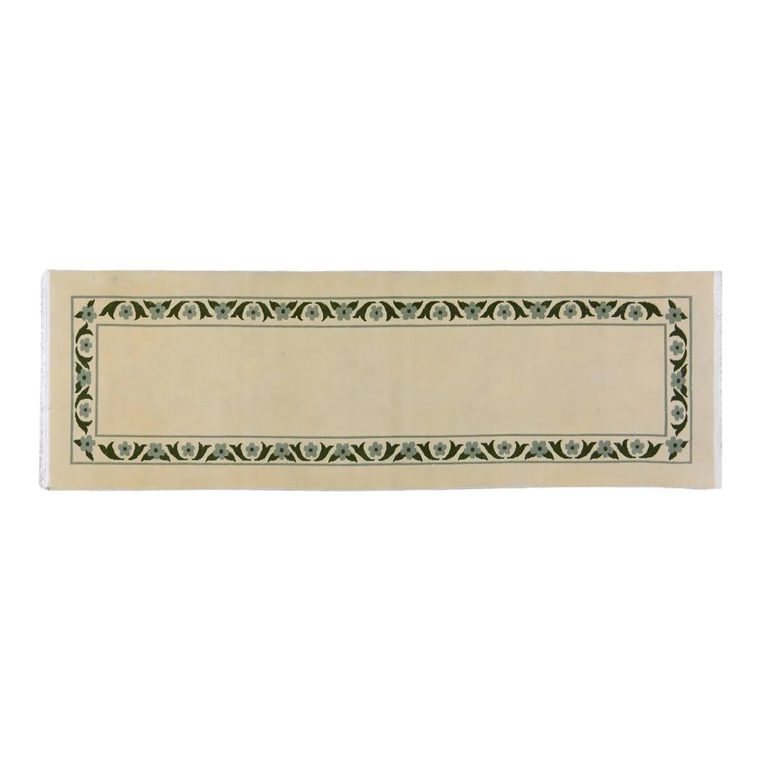 Hand-Knotted Wool Chinese Art Deco Runner Rug 3'x9'6": Hand-Knotted Wool Chinese Art Deco Runner Rug 3'x9'6" This vintage Chinese Art Deco rug is hand-knotted from wool using traditional techniques. Featuring a tan color and a blend of classic craftsmansh