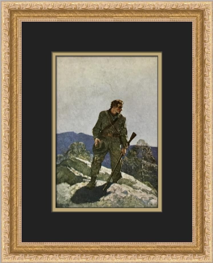 N.C. Wyeth The Scout Custom Framed Print 12x14 Impressionist Art (1 of 2)