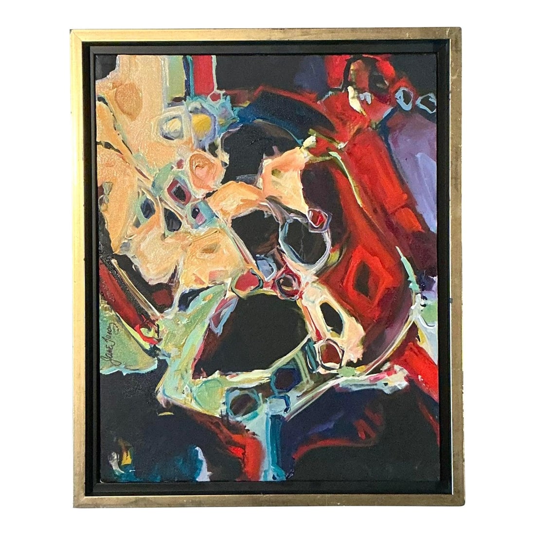 Framed Abstract Oil Painting on Canvas 18 x 22.25 (1 of 10)