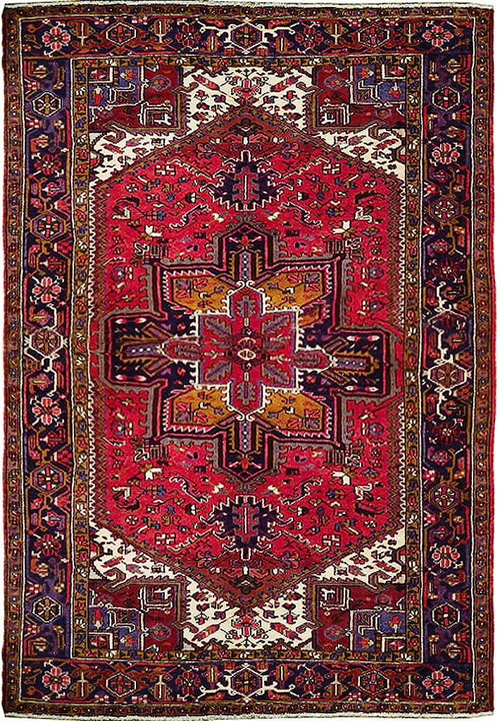 Handcrafted 8'3 x 11' Oriental Red Semi-Antique Persian Heriz Rug: Handcrafted 8'3 x 11' Oriental Red Semi-Antique Persian Heriz Rug Free continental US Shipping Enhance your living space with this exquisite 8.3 x 11 Oriental Red Semi-Antique Persian Heriz Rug, handc