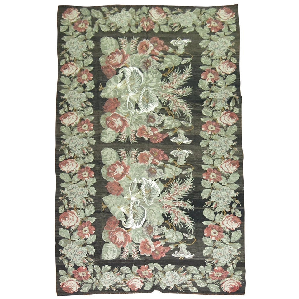 1940s Wool Bessarabian Kilim Rug 76 x 149 in (1 of 5)