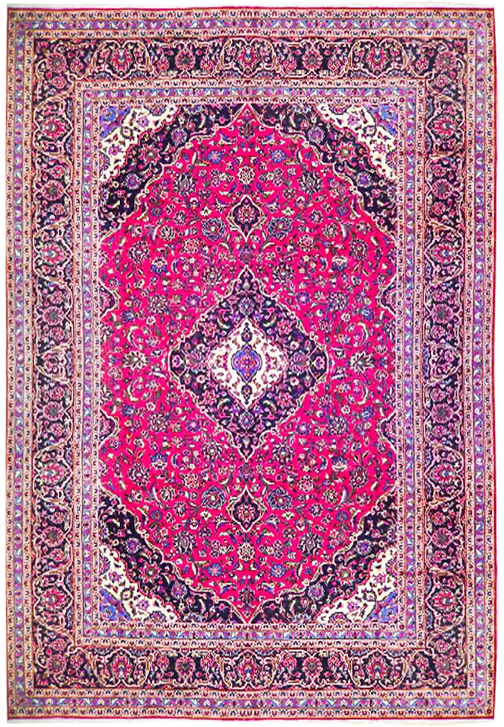 Handcrafted 9'10" x 13' Semi Antique Persian Kashan Rug: Handcrafted 9'10" x 13' Semi Antique Persian Kashan Rug Free continental US Shipping Discover the exquisite elegance of this handcrafted Semi Antique Persian Kashan Rug, designed to enrich your living