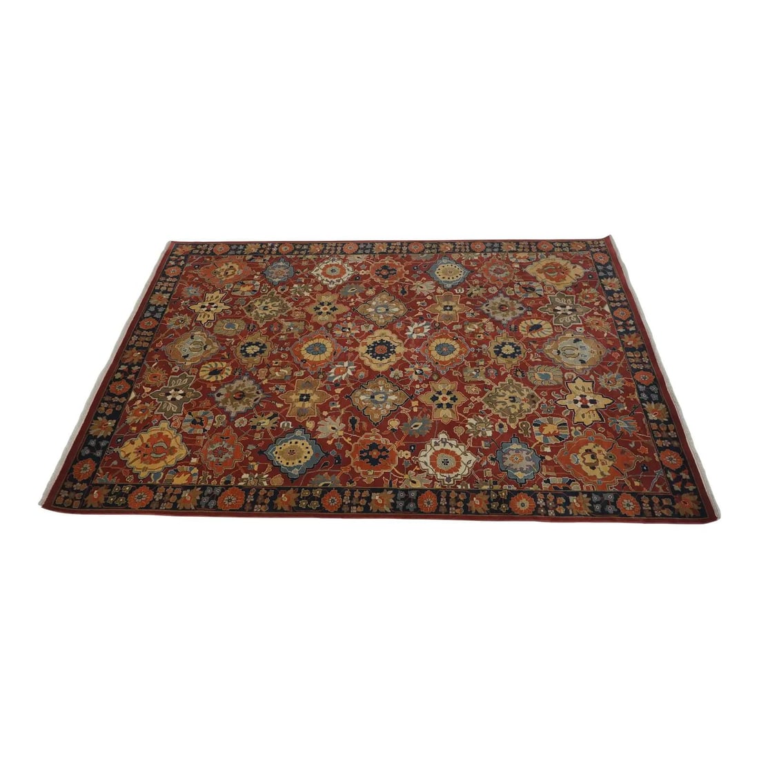 Obeetee Colonial Williamsburg Vase Pattern Oriental Rug 8x11: Obeetee Colonial Williamsburg Vase Pattern Oriental Rug 8x11 Discover the beauty of this Obeetee Colonial Williamsburg vase pattern oriental rug, approximately 20 years old. This exquisite piece featu