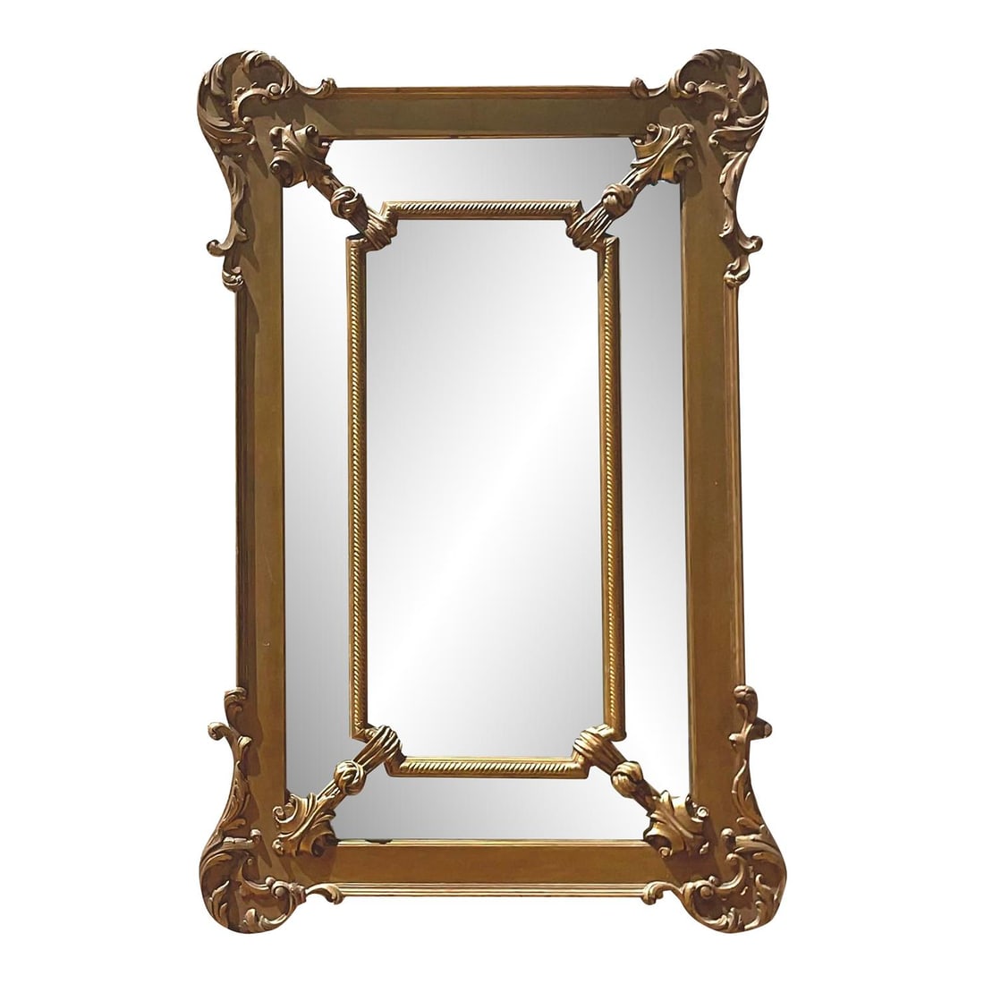 Vintage Regency Gilt Mirror Ornate Gold Frame 34.25 x 52.75: Vintage Regency Gilt Mirror Ornate Gold Frame 34.25 x 52.75 Enhance your living space with the Vintage Regency Gilt Mirror, a perfect blend of American elegance and sophistication. This exquisite mirr