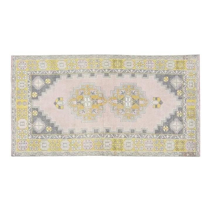 4' x 7'1" Anatolian Wool Area Rug Hand Knotted Vintage: 4' x 7'1" Anatolian Wool Area Rug Hand Knotted Vintage This vintage Turkish Anatolian rug features a hand-knotted construction using wool and displays natural blush colors. Its craftsmanship and tradi