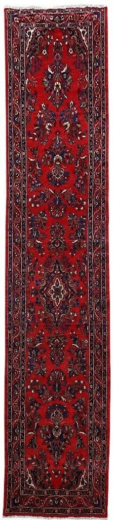 Handcrafted 3.7 x 17.1 Navy Blue Persian Hamadan Runner Rug: Handcrafted 3.7 x 17.1 Navy Blue Persian Hamadan Runner Rug Free continental US Shipping Discover the elegance of our Navy Blue Persian Hamadan Runner Rug, handcrafted by skilled artisans in Hamadan, 