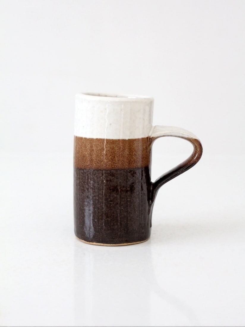 Tall Slim Studio Pottery Mug in Layered Glaze (1 of 10)