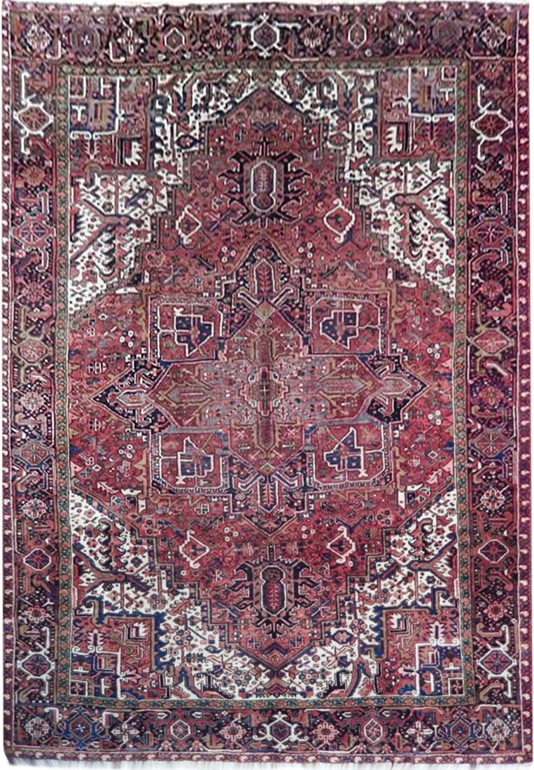 Semi-Antique Persian Heriz Rug Iran 9' x 12' 5" (1 of 6)