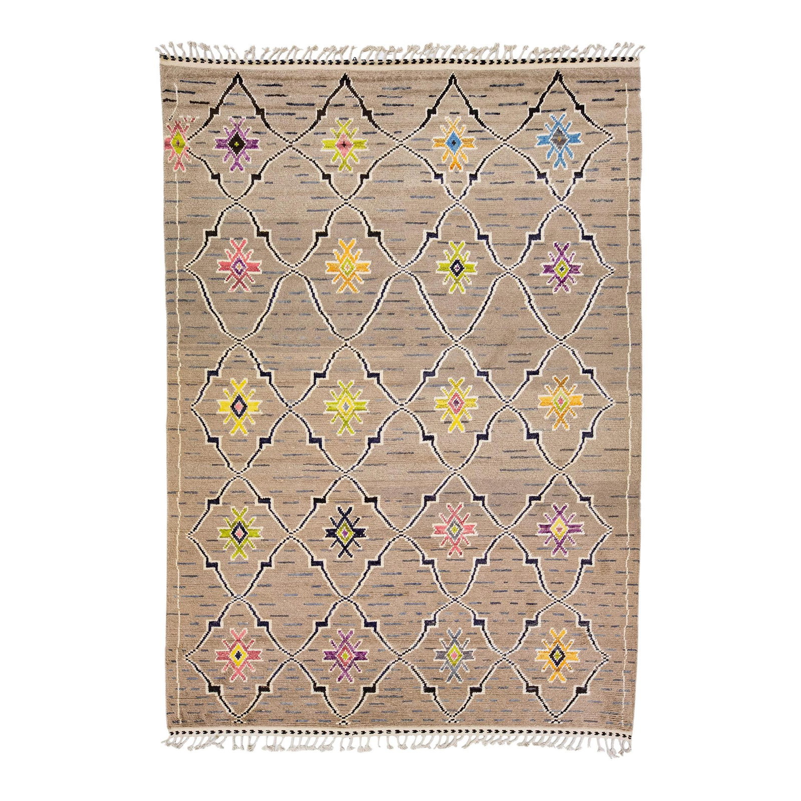 Brown Hand-Knotted Moroccan Wool Tribal Rug 9'2 x 12'7 (1 of 10)