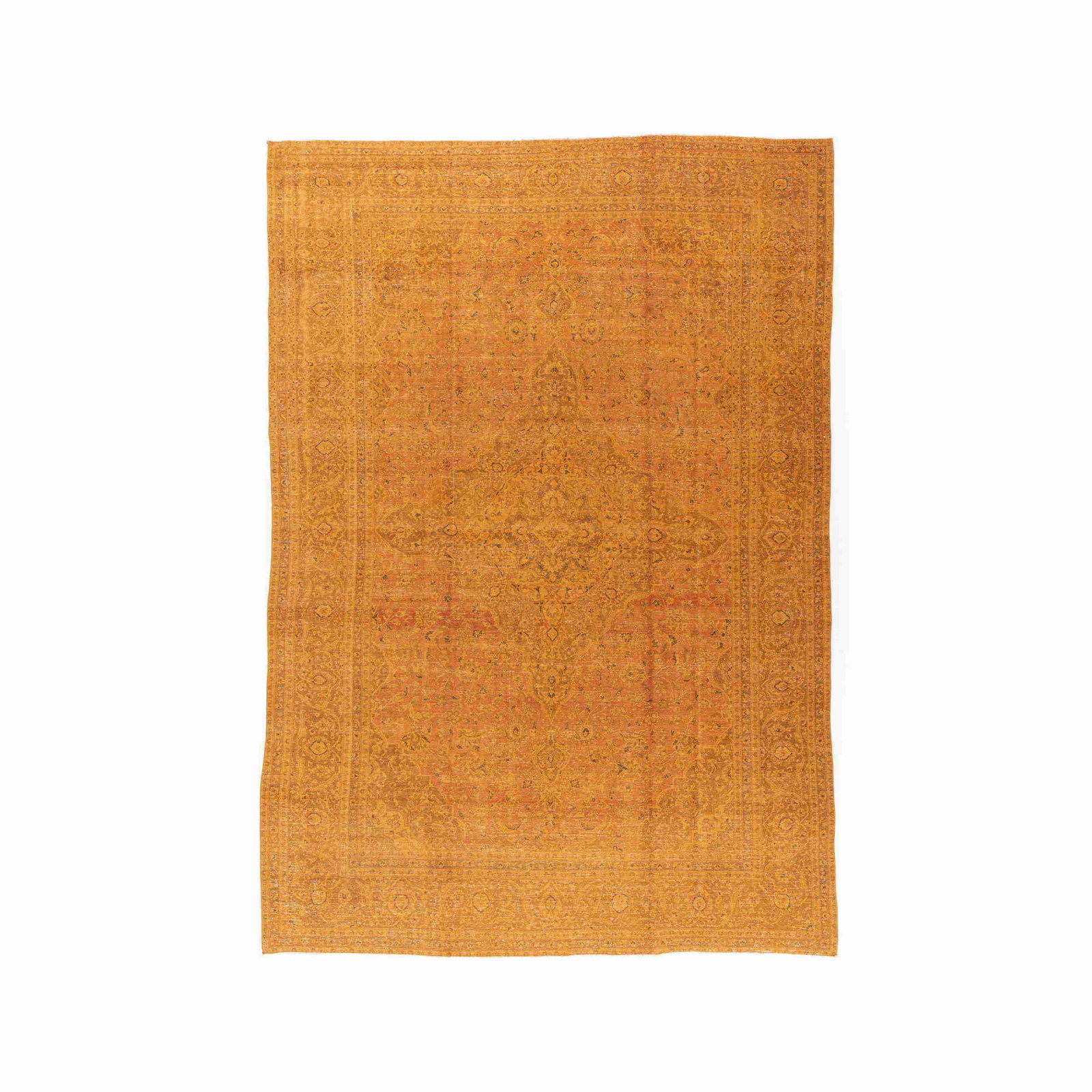 Vintage Handmade Wool on Cotton Carpet 110.2 x 160.2 Inches (1 of 8)