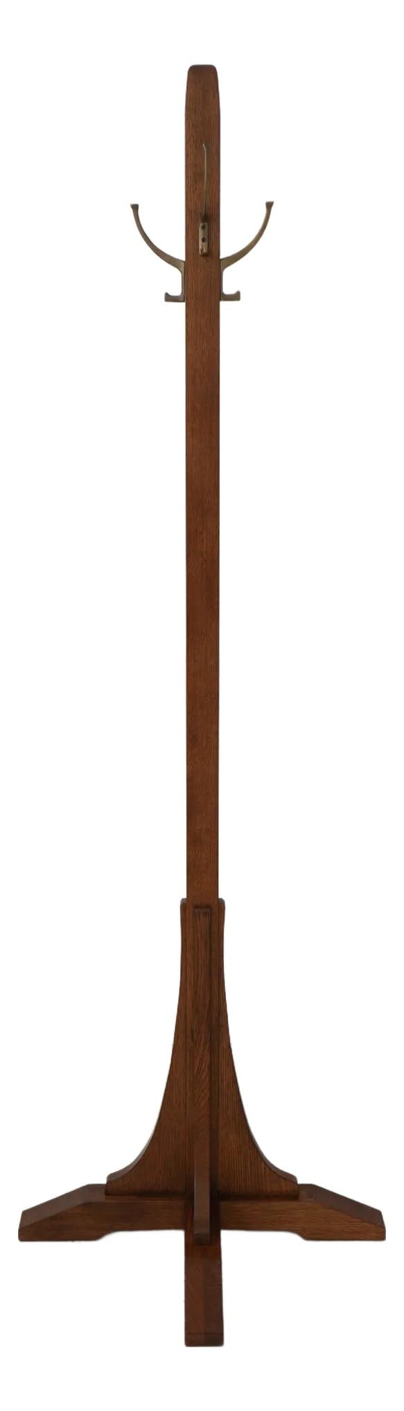 Stickley Mission Oak Arts & Crafts Coat Rack 72" Tall: Stickley Mission Oak Arts & Crafts Coat Rack 72" Tall This Stickley Mission Oak Arts & Crafts Coat Rack Tree is a stunning piece that embodies high-quality construction and timeless design. Crafted fr
